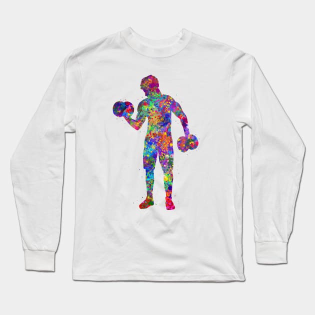 Weightlifter male Long Sleeve T-Shirt by Yahya Art